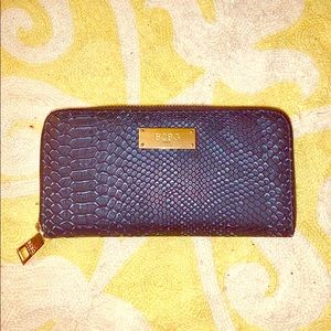 BCBG Navy Snakeskin Wallet